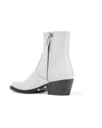 Calvin Klein 205W39nyc Tiesa Glossed Leather Ankle Boots