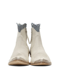 Golden Goose White Denim Young Boots