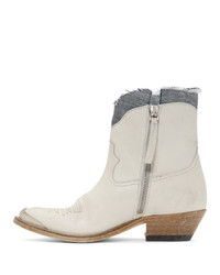Golden Goose White Denim Young Boots