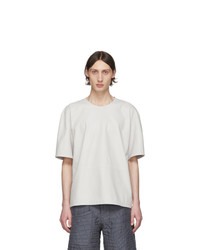 White Leather Crew-neck T-shirt