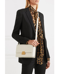 Saint Laurent Bellechasse Medium Glossed Croc Effect Leather Shoulder Bag