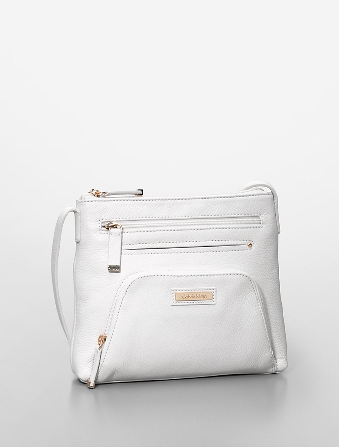 calvin klein pebble leather crossbody