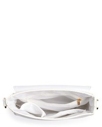 Faux Leather Crossbody Bag White