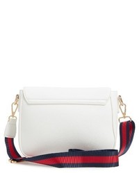Faux Leather Crossbody Bag White