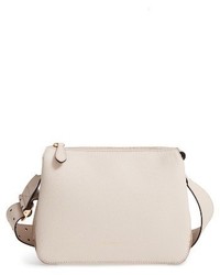Burberry Helmsley House Check Leather Crossbody Bag White