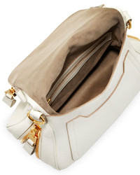 Tom Ford Jennifer Medium Leather Crossbody Bag White