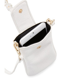 Neiman Marcus Juno Faux Leather Phone Crossbody Bag White