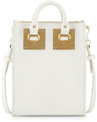 Sophie Hulme Nano Albion Leather Crossbody Bag White