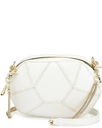 Poverty Flats By Rian Geometric Faux Leather Crossbody Bag White