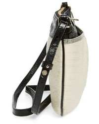 Brahmin Tara Embossed Leather Crossbody Bag Ivory