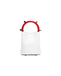 Marni White And Red Pannier Beaded Leather Shoulder Bag