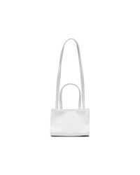 Telfar White Mini Leather Shopping Bag