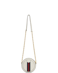 Gucci White Mini Ophidia Round Shoulder Bag