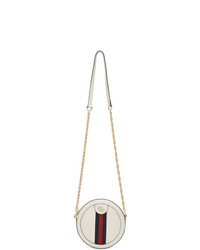 Gucci White Mini Ophidia Round Shoulder Bag