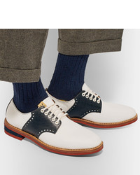 VISVIM Patrician Folk Two Tone Leather Derby Shoes
