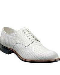 Stacy Adams Madison 00055 White Leather Lace Up Shoes