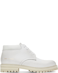 Common Projects White Combat Derby Lace Up Boots