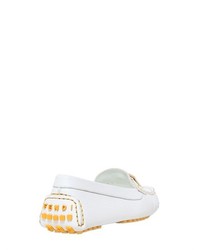 Fendi College Tumbled Leather Driving Shoes