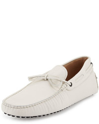 Tod's Gommini Tie Leather Driver White