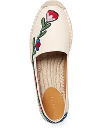 Gucci Pilar Embroidered Espadrille Flat