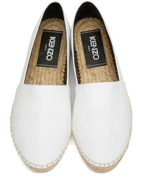 kenzo white leather espadrilles