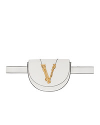 Versace White Leaves Belt Bag