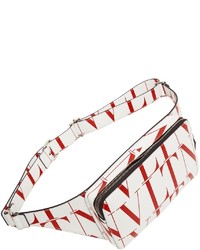 Valentino Garavani White Red Vltn Times Belt Bag