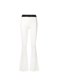 White Leather Flare Pants