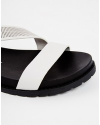 lightweight Do not do it Daisy DKNY Active Sterling White Flat Sandals, $135 | Asos | Lookastic
