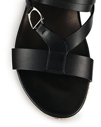 Ralph Lauren Collection Ranita Espadrille Platform Leather Slide Sandals
