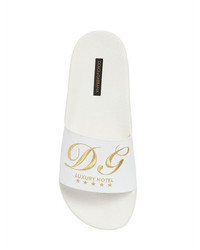 Dolce & Gabbana 20mm Logo Embroidery Leather Slides