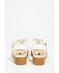 Forever 21 Faux Patent Leather Flatform Sandals