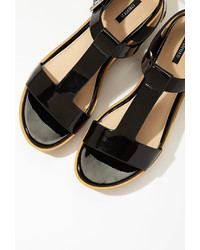 Forever 21 Faux Patent Leather Flatform Sandals