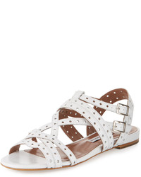 Tabitha Simmons Felicity Perforated Leather Sandal White