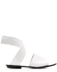 Proenza Schouler Flat Leather Sandals In White