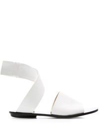 Proenza Schouler Flat Leather Sandals In White