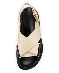 Marni Leather Crisscross Slingback Sandal