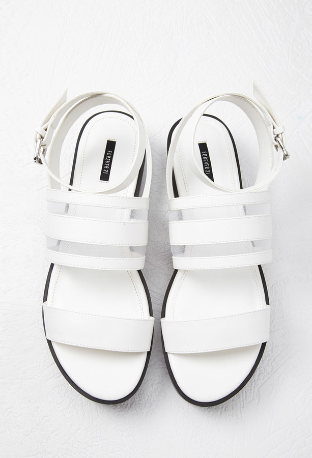 white mesh sandals