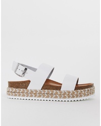 Aldo Ruryan Leather Espadrille Sandals In White