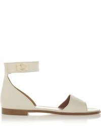 Givenchy Shark Lock Textured Leather Sandals
