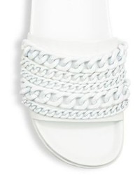 Shiloh Chain Link Leather Pool Slide Sandals