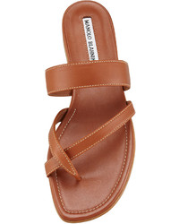 Manolo Blahnik Susa Flat Leather Sandal