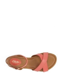 Clarks Viveca Zeal Leather Ankle Strap Sandal