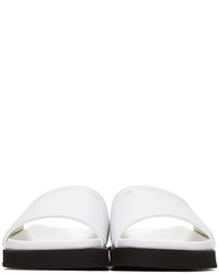 Giuseppe Zanotti White Leather Slide Sandals
