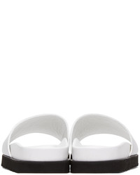 Giuseppe Zanotti White Leather Slide Sandals