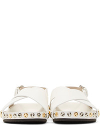 Marc Jacobs White Leather Studded Sandals