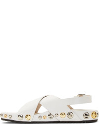 Marc Jacobs White Leather Studded Sandals