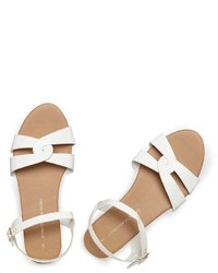 White Shiny Strap Sandals