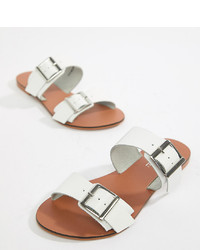 ASOS DESIGN Wide Fit Victorious Leather Sliders