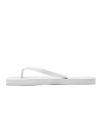 DSQUARED2 White Logo Flip Flops